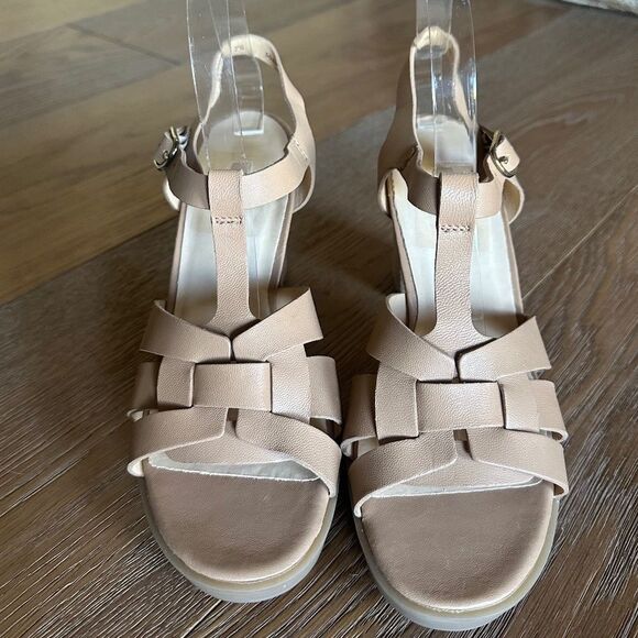 PAUL GREEN Raven Platform Sandal In Desert Light Nappa - Picture 3 of 14